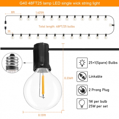 LED户外灯 - HCP096 G40高压灯串